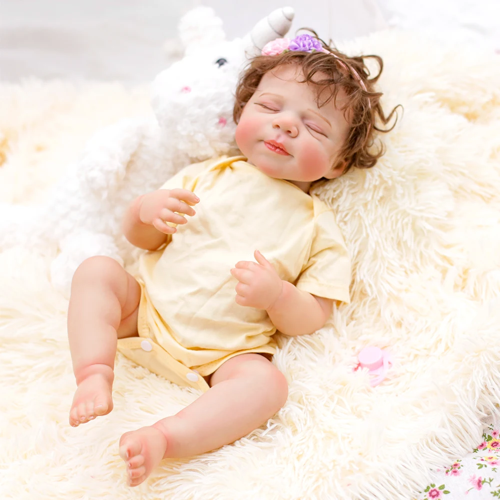 18 pollici Pascale Full Body Reborn Baby Girl Neonato Bambola Realistica Peluche Bambino Strati Multipli Pittura Pelle 3D con Capelli Radicati