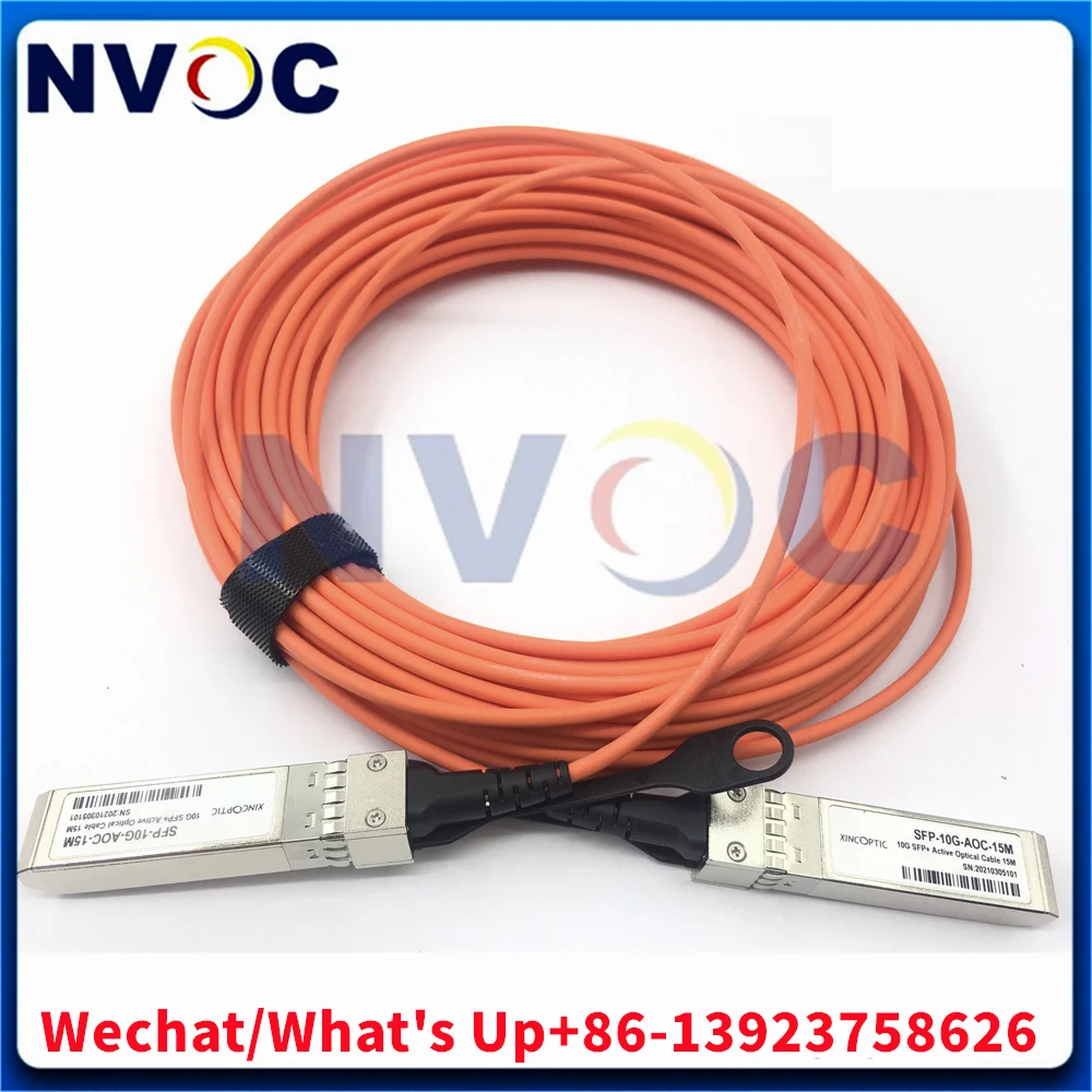 10GBASE OM2 SFP+ AOC 15Mts Cable,OM3 Orange Active Optical,10G Multi Mode MMF 15M Fiber Optic Module
