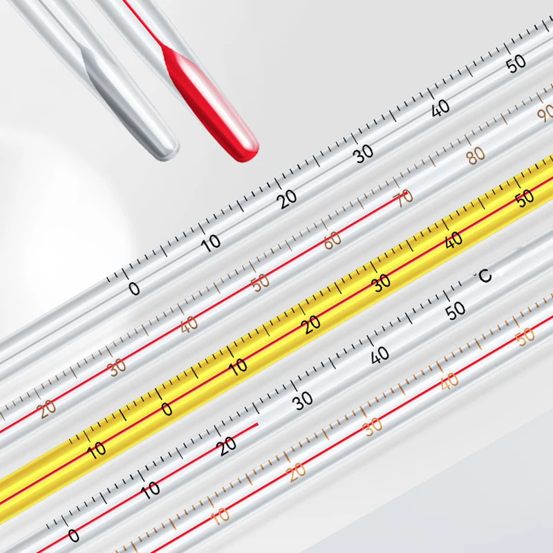 Glass rod thermometer household indoor industrial grade red water kerosene alcohol thermometer laboratory supplies -50+50° 0-200