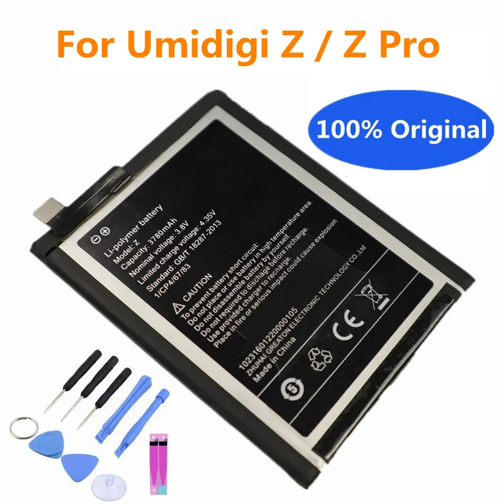 

New High Quality Original Umi Battery For UMIDIGI Z / Z Pro 3780MAh Phone Replacement Battery Batteria Fast Shipping + Tools