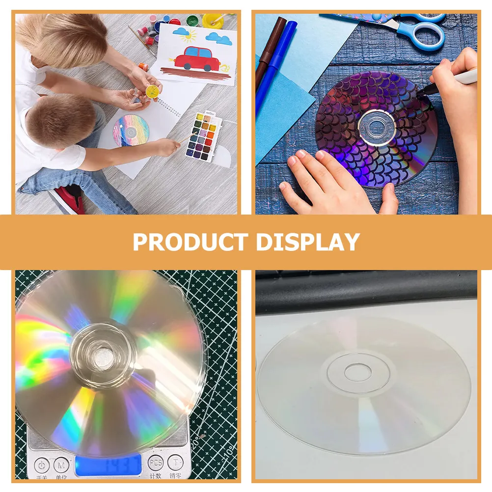 10Pcs DIY Clear Plastic Cd Discs Wall Decoration Creative Craft Supplies Handmade Painting Material Clear DIY Painting Cds