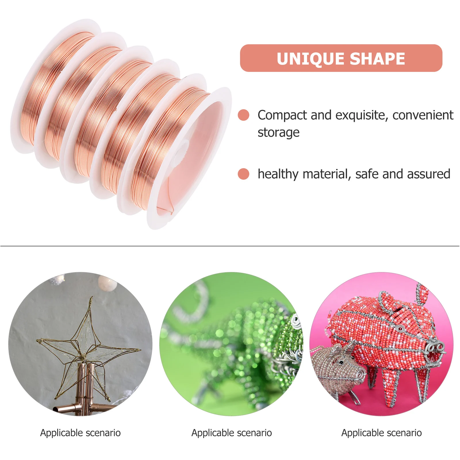 

5 Rolls Jewelry Making Copper Wire Flexible Easy Cut for Beading Crafting DIY Handmade Art Excellent for Necklace Earring Design