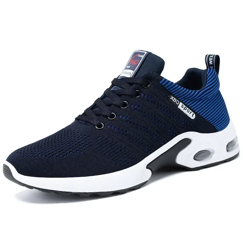 New Trendy Fashion Shoes Men's Breathable Lace-Up Running Shoes Light Casual Sports Wear Resistant Mesh Shoes