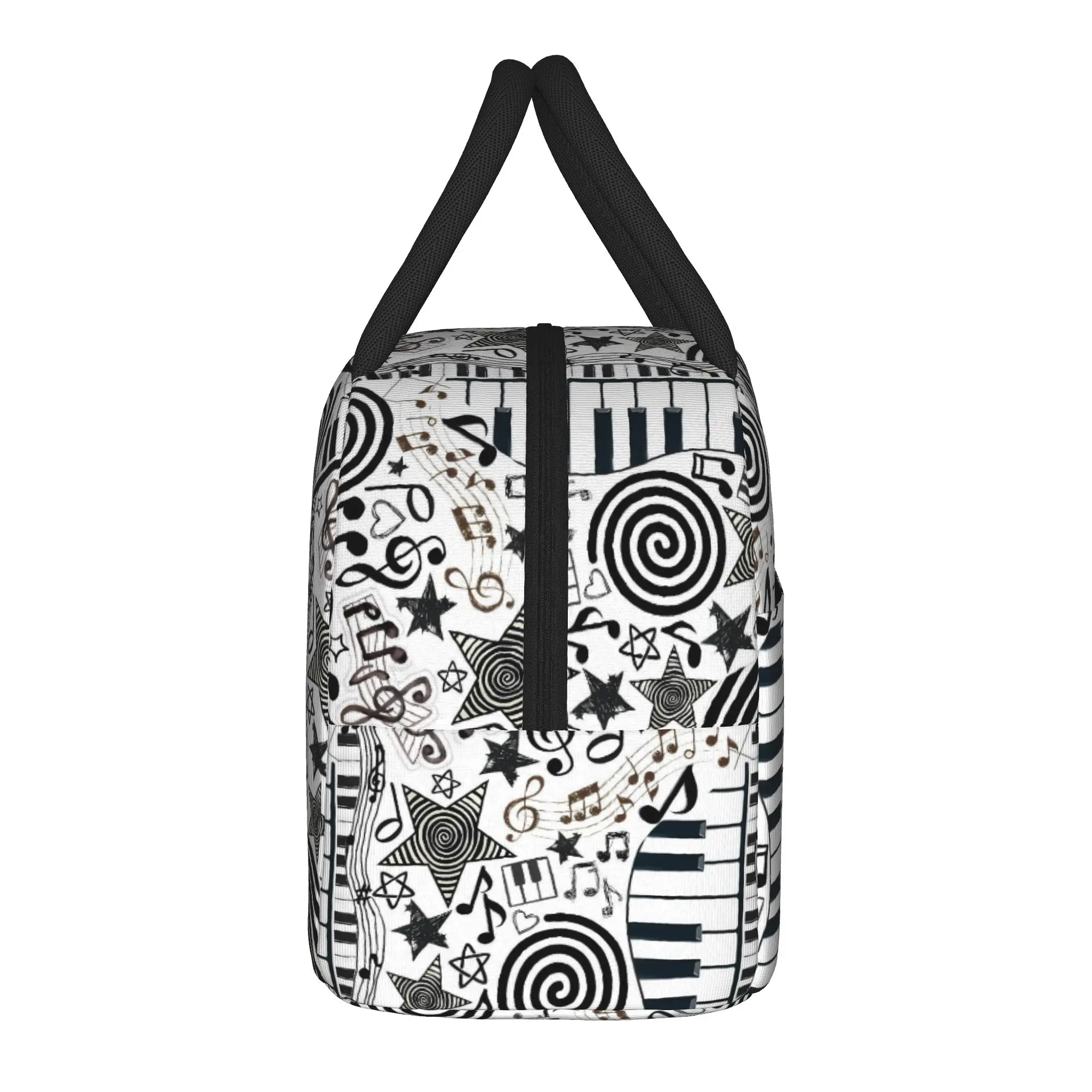 Personalized Piano Mochilas Mujer Polka Dot Print Lunch Bag Picnic Portable Insulated Tote Food Bags Waterproof Print Cooler Bag