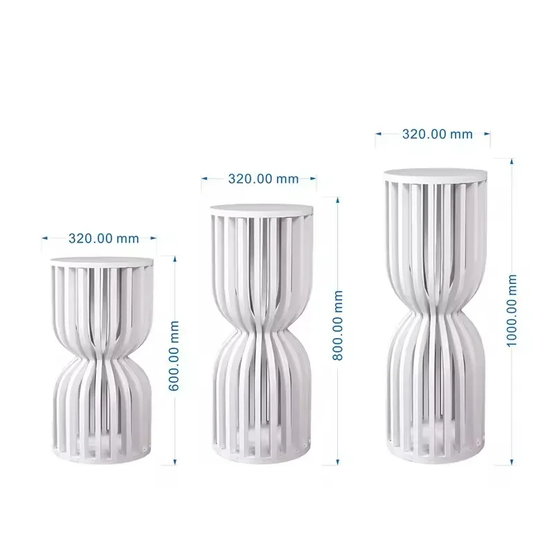 2026 Neu Moderner Weißer Geometrischer Blumenständer Römische Säule Hohle Desserttisch-Podeste T-Bühne Wegweiser-Hintergrund für Partys – Detail 5