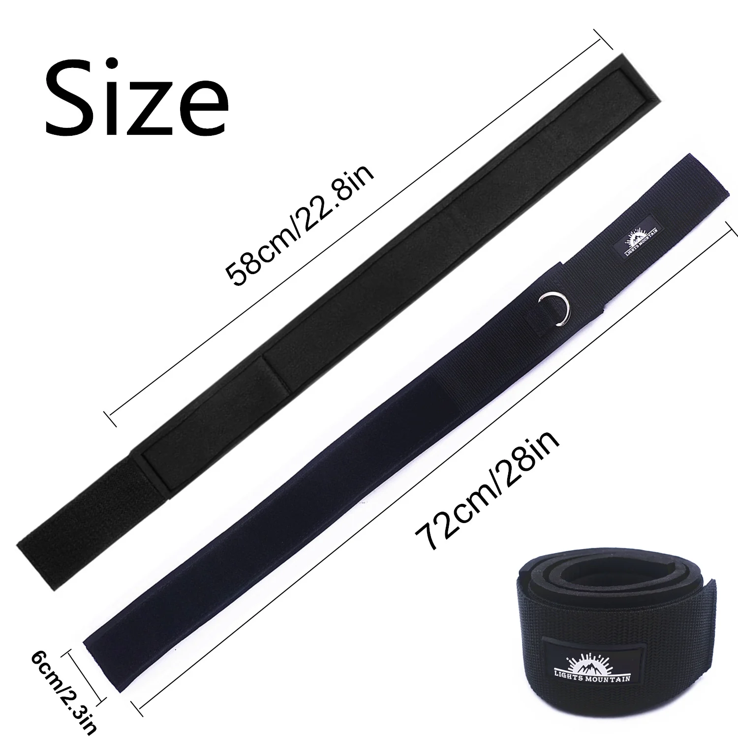 1 Pair Adjustable Thigh Ankle Strap Leg Cuffs Neoprene Padded Straps D-Ring Glute Kickback for Home Gym Cable Machine Exercise