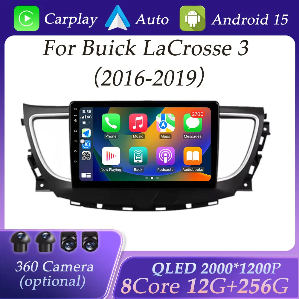 

Car Radio Video Audio Multimedia Player for Buick LaCrosse 3 2016 - 2019 Split Screen GPS Navigation DSP Stereo QLED Screen BT