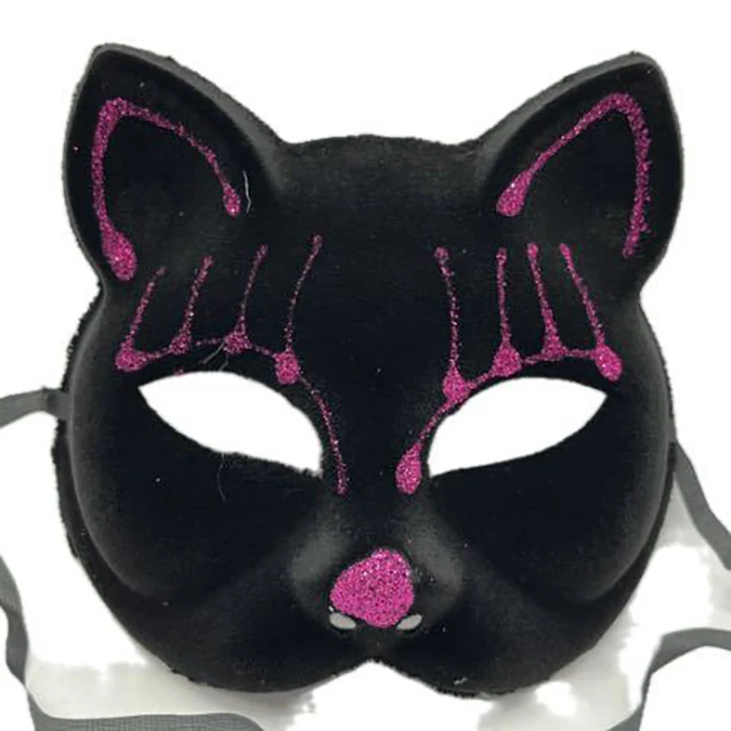 Reunindo gato máscaras para mulheres, strass glitter decoração, Halloween animal cosplay, sexy carnaval show, baile na praia festa