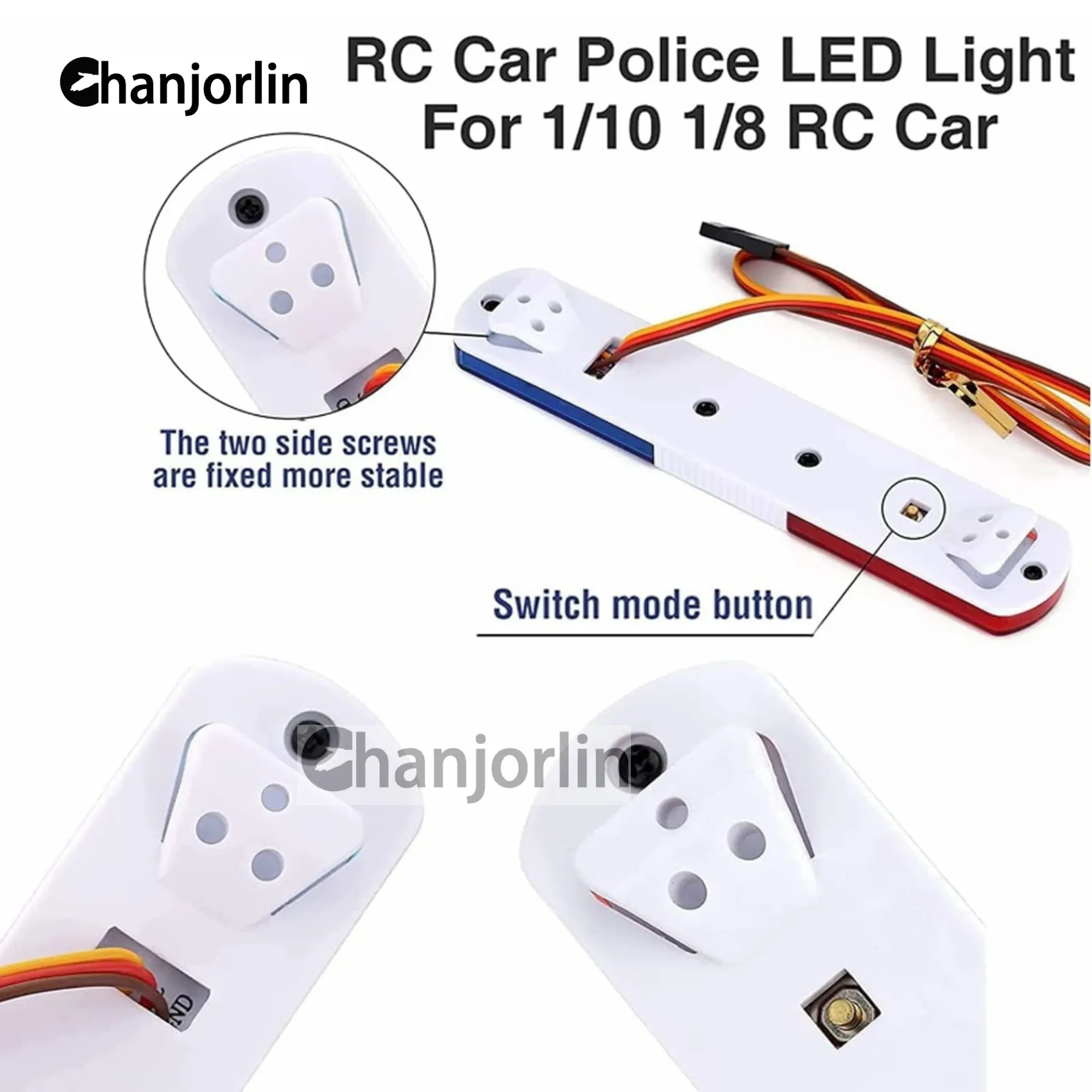 1:8 1:10 RCカー Axial HSP HPI キョウショウ タミヤ SCX10 D90 アップグレードパーツ用 ポリス フラッシュ LEDライト 警報灯 アクセサリー