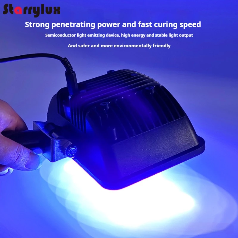 Handheld UV Curing Lamp 16W - Portable LED UV Light for Adhesive Glue, PCB Green Oil, LCD Repair, Resin 365nm-405nm