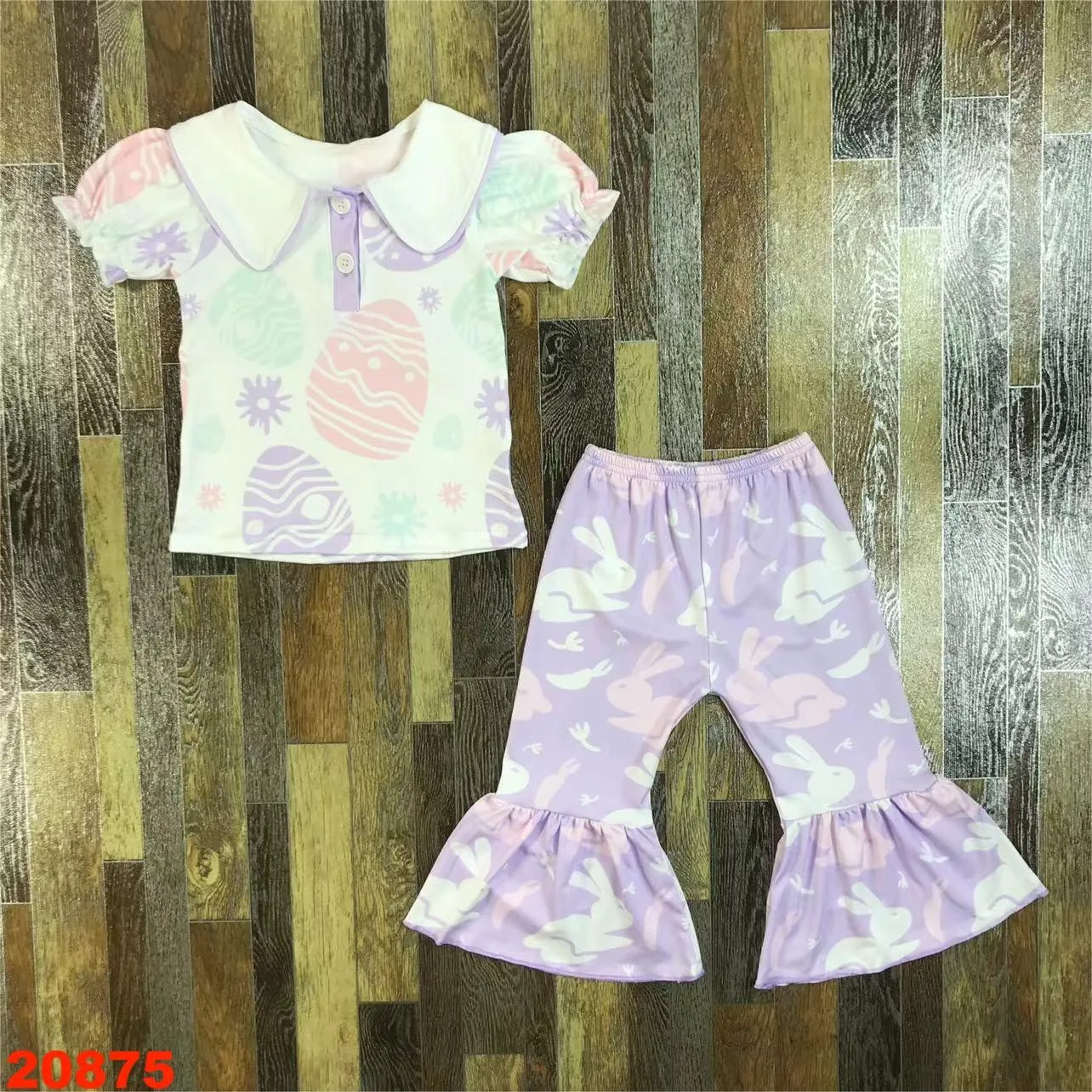 2024 Girls baby suit sleeveless top plus bell bottom pants children suit cotton outdoor school casual sweet cute style