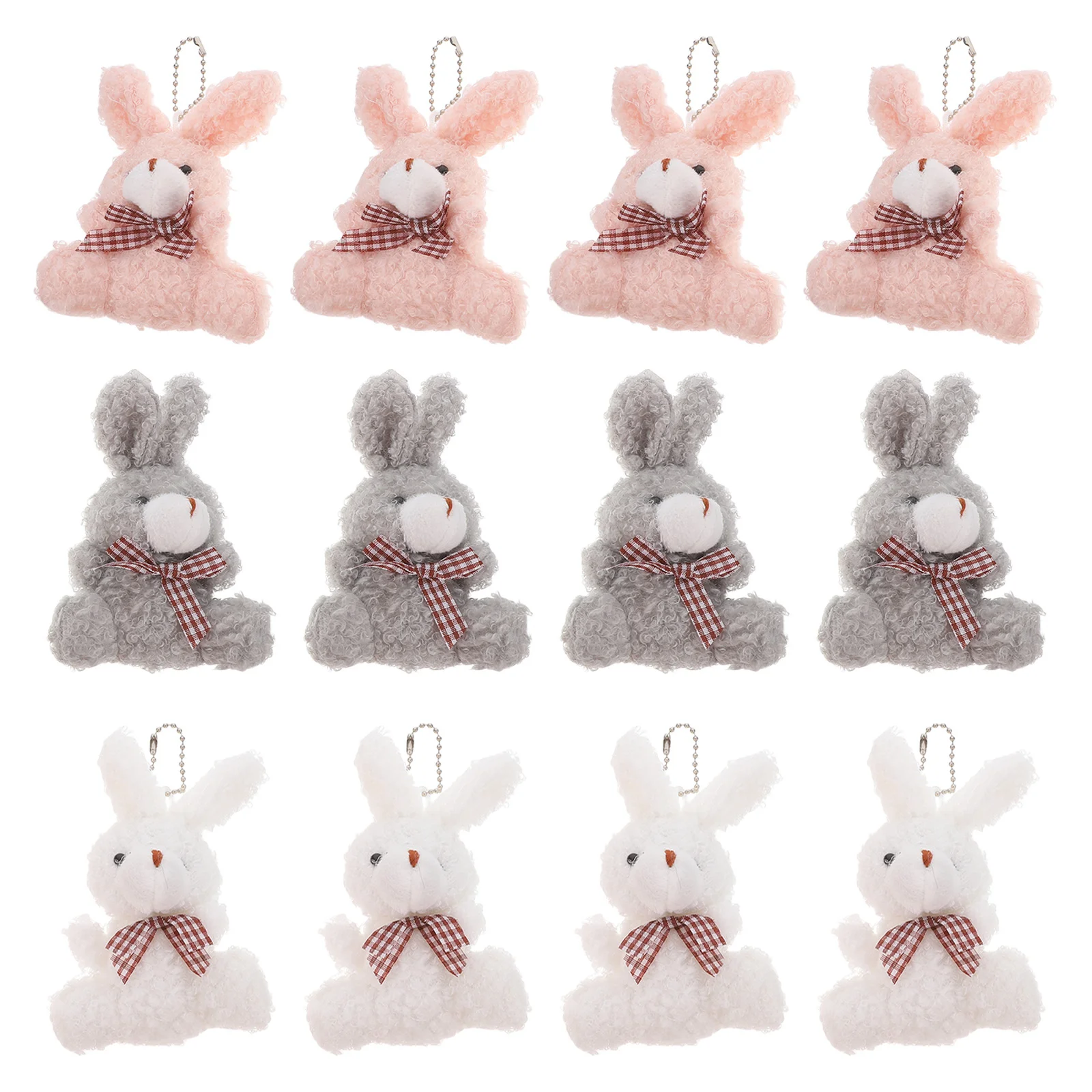 12 pezzi portachiavi coniglietto mini coniglio di peluche decorazione carina regalo decorativo con ciondolo soffice