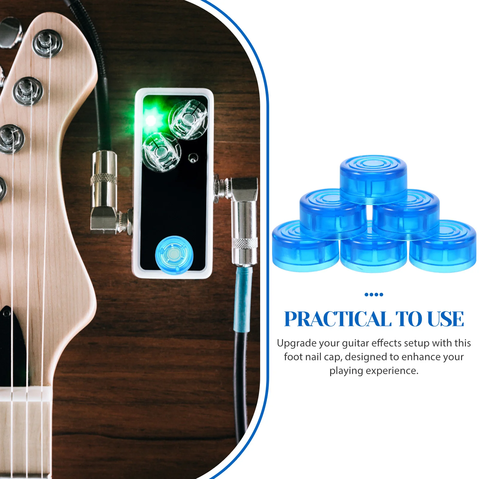 

10pcs Foot Nail Cap For Guitar Effects Pedal Durable Plastic Replacement Toppers Instrument Parts Accessory Tool