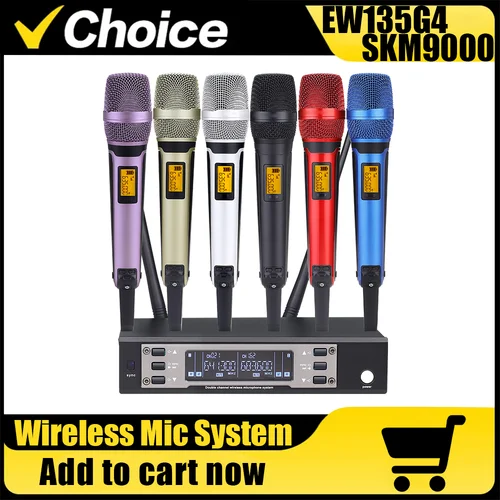 EW135G4 SKM9000 sistema con micrófono inalámbrico UHF dinámico de doble canal micrófono de mano de alta calidad para Karaoke reunión discurso KTV