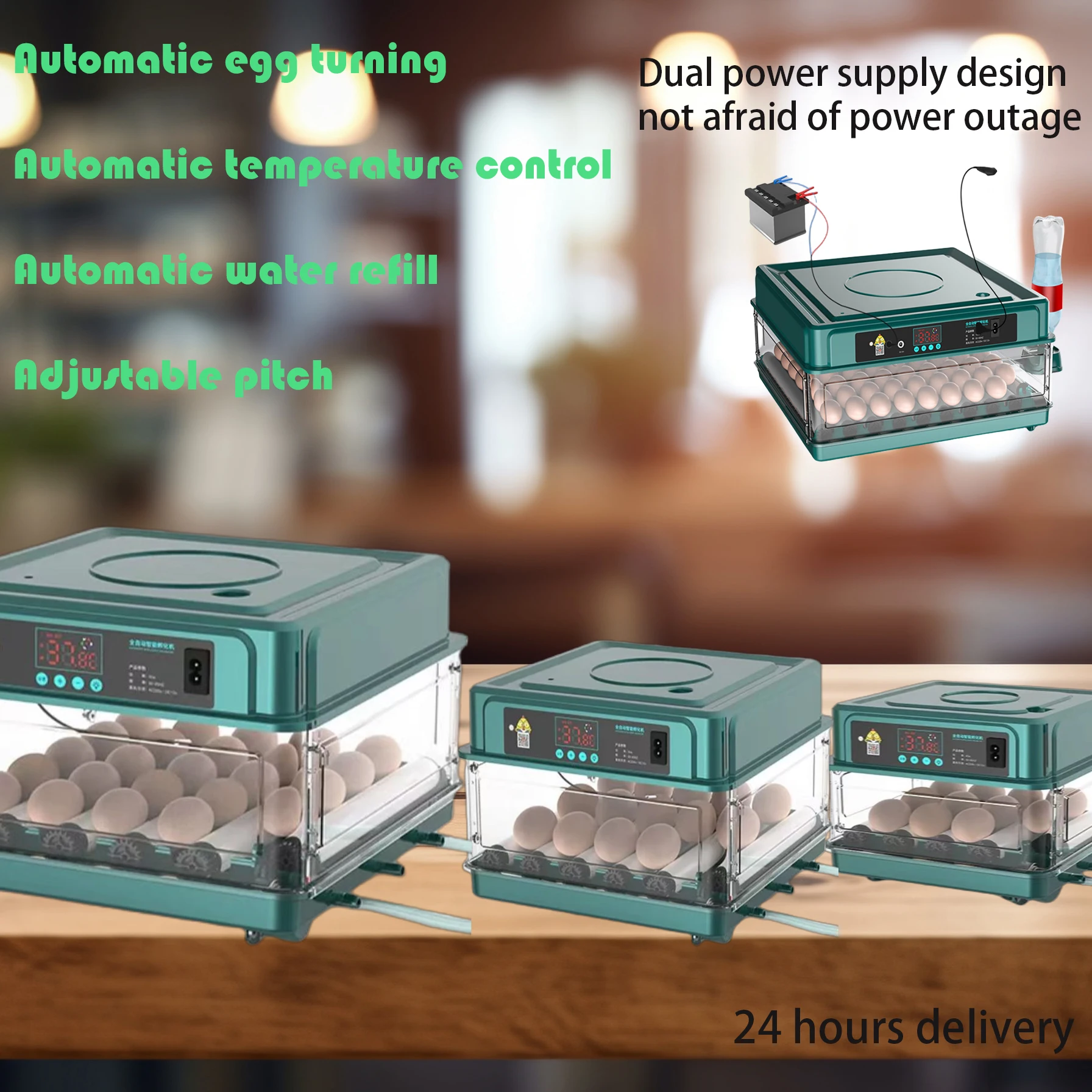 

6~30 Brooder Eggs Incubator Fully Automatic Temp Controller Chicken Goose Quail Auto Turner Equipment Hatchery Poultry Tools