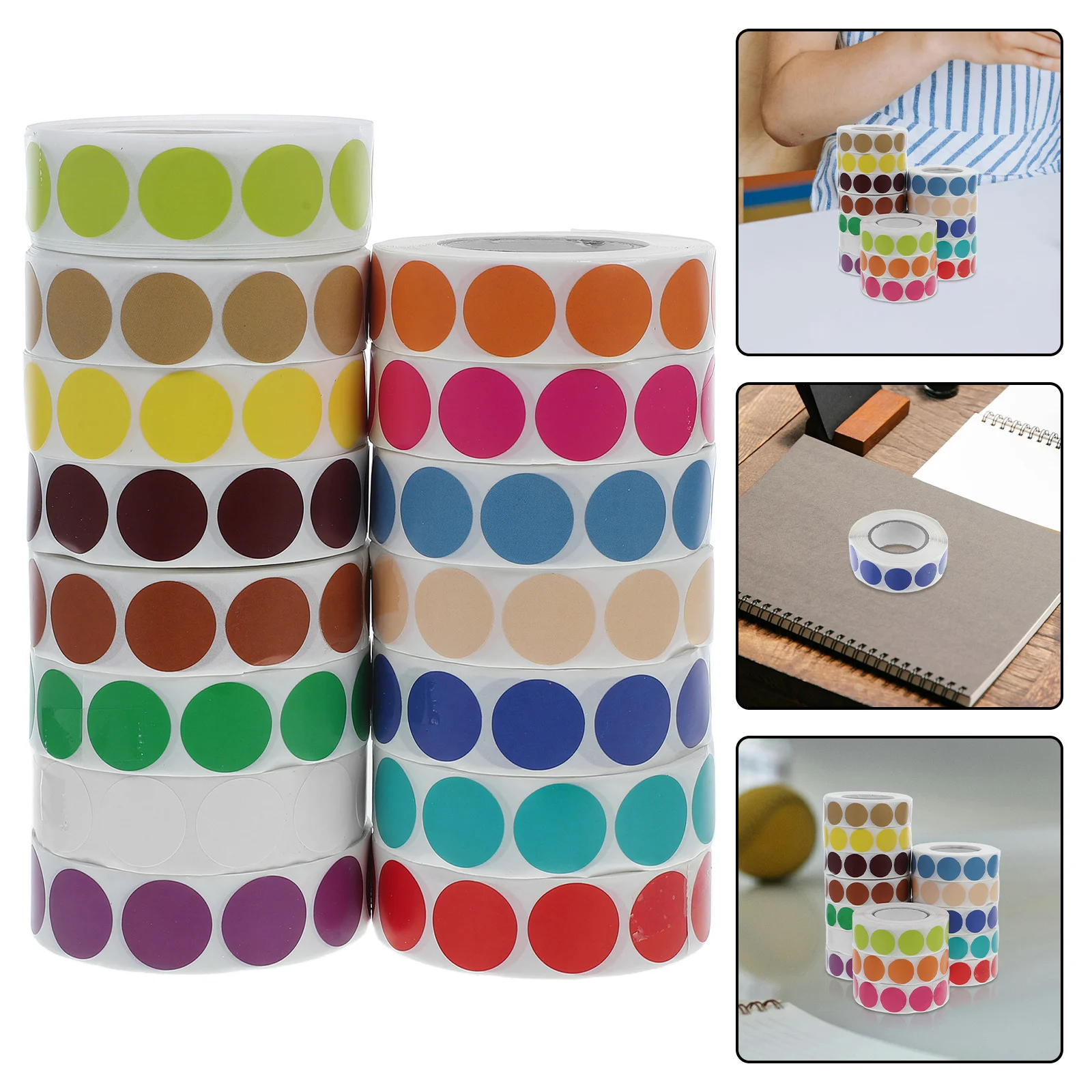 

15 Pcs Dot Stickers Id Tape Food Service Labels Freezer to Write on Coding Refrigerator Circle Brown Round