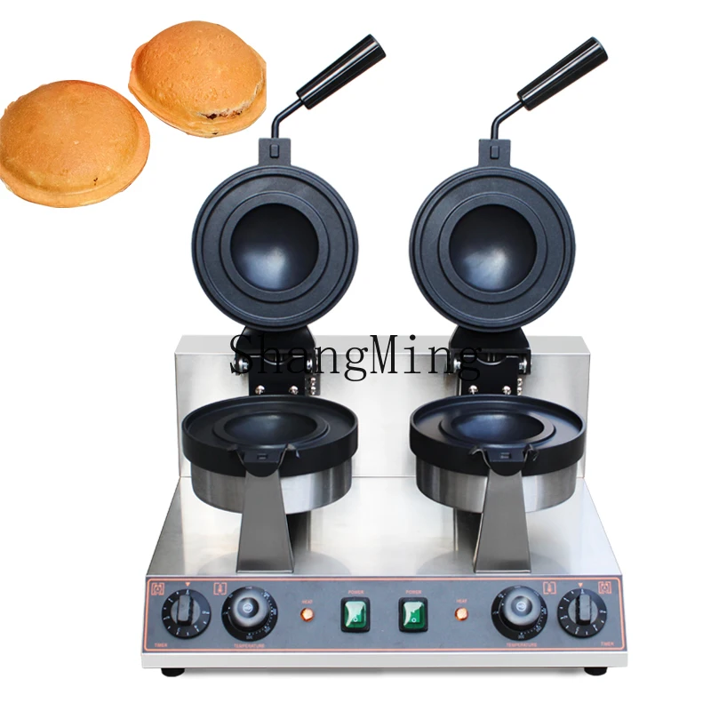 ZYY Commercial Double Head Rotary Burger Machine Toast Waffle Machine Ice Cream Stuffing Burger Machine