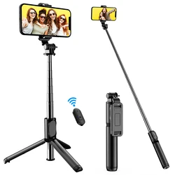 Treppiede per Selfie Stick con telecomando Wireless staccabile, bastone per Selfie portatile estensibile 4 in 1 e treppiede per telefono