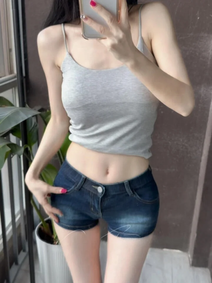 

Sexy Slim Fit Low Waist V-Ne Bodycon Denim orts Women's High Elastic Cotton Stretch Jeans Spring Faion Trend Hot Pants