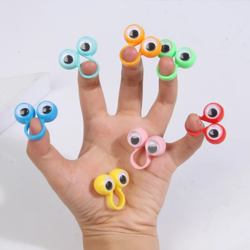 10 Pcs Eye Finger Puppets Googly Eyes Rings Eyeball Ring Kit for Kids Party Favor