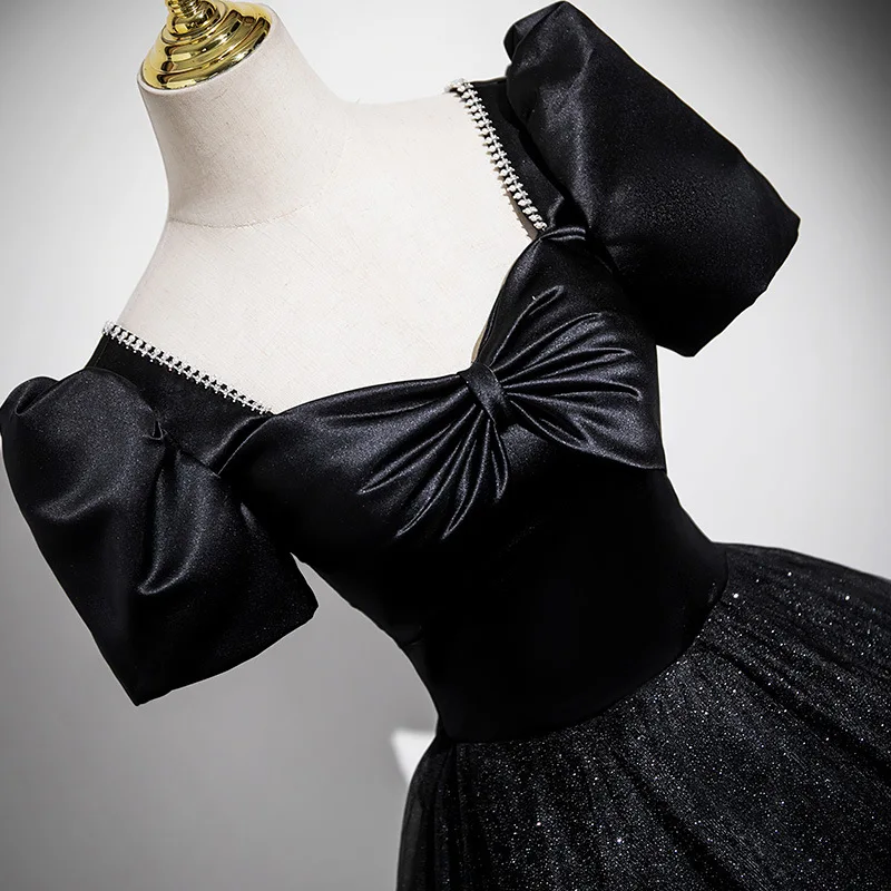 2026 여성용 블랙 성인용 하이라이트 이브닝 가운 패션 솔로 소프라노 아트 퍼포먼스 플레어 스커트 트렌디 슬리밍 롱 드레스