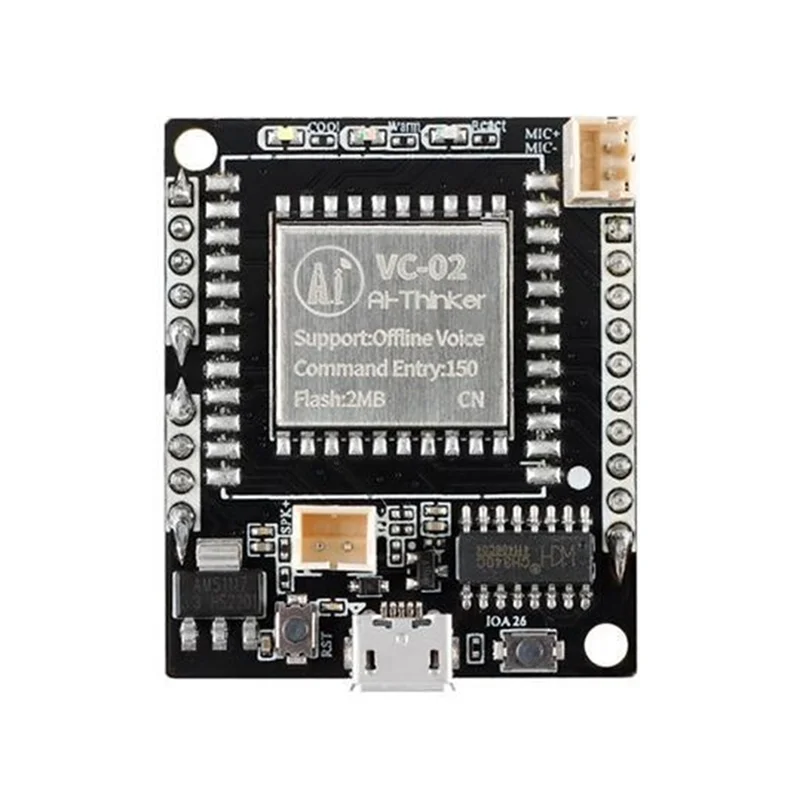 

ABFN-2Pcs VC-02-Kit AI Интеллектуальная плата для разработки голоса с чистым автономным управлением VC02 Модуль управления речи в автономном режиме