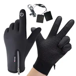 Guantes de calefacción recargables por USB, manoplas de pesca impermeables a prueba de viento, manoplas de nieve, guantes de esquí para mujeres y hombres, Invierno