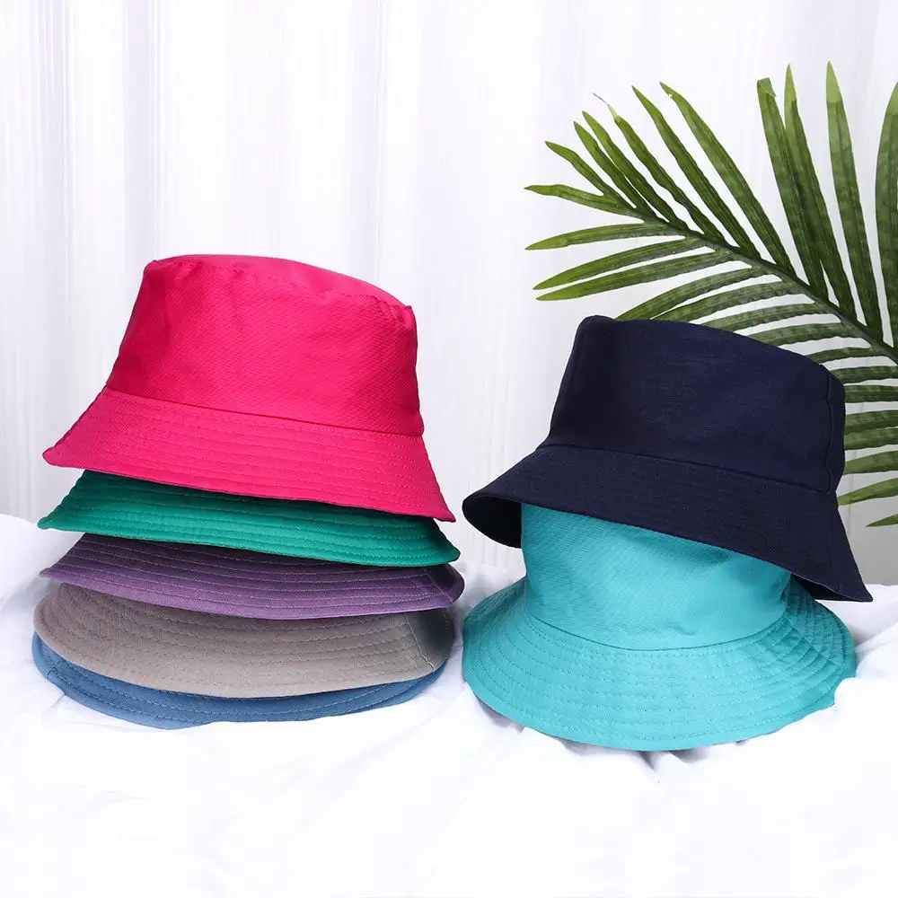 2024 new Soft Cotton Solid Color Sun Hats Foldable Bucket Hat Street Headwear Fisherman Outdoor Cap Men and Woman Caps