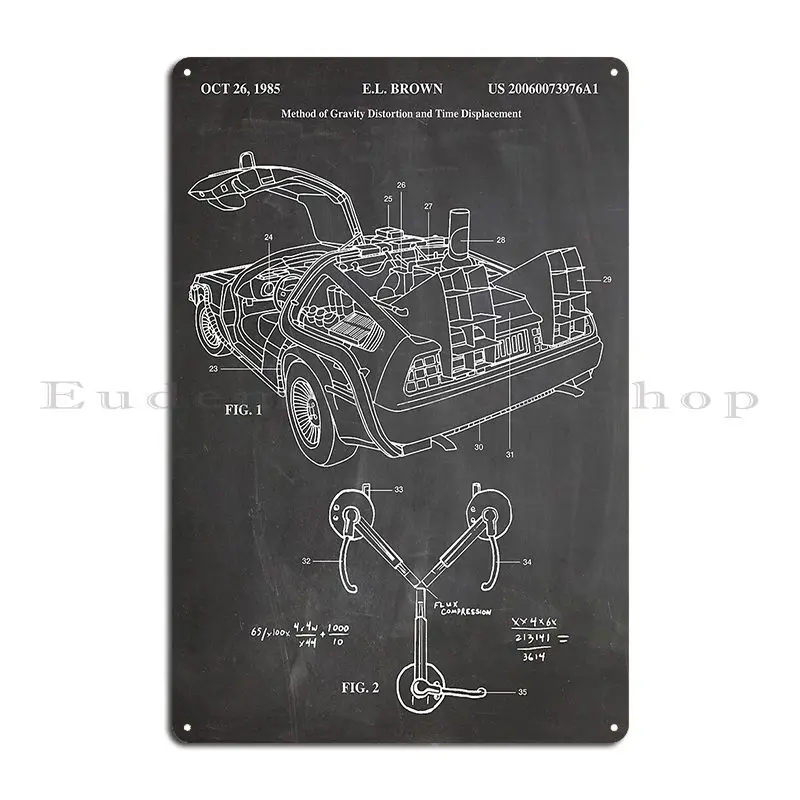 Delorean Time Machine Car Metal Sign Decoration Classic Wall Decor Customized Wall Cave Tin Sign Poster