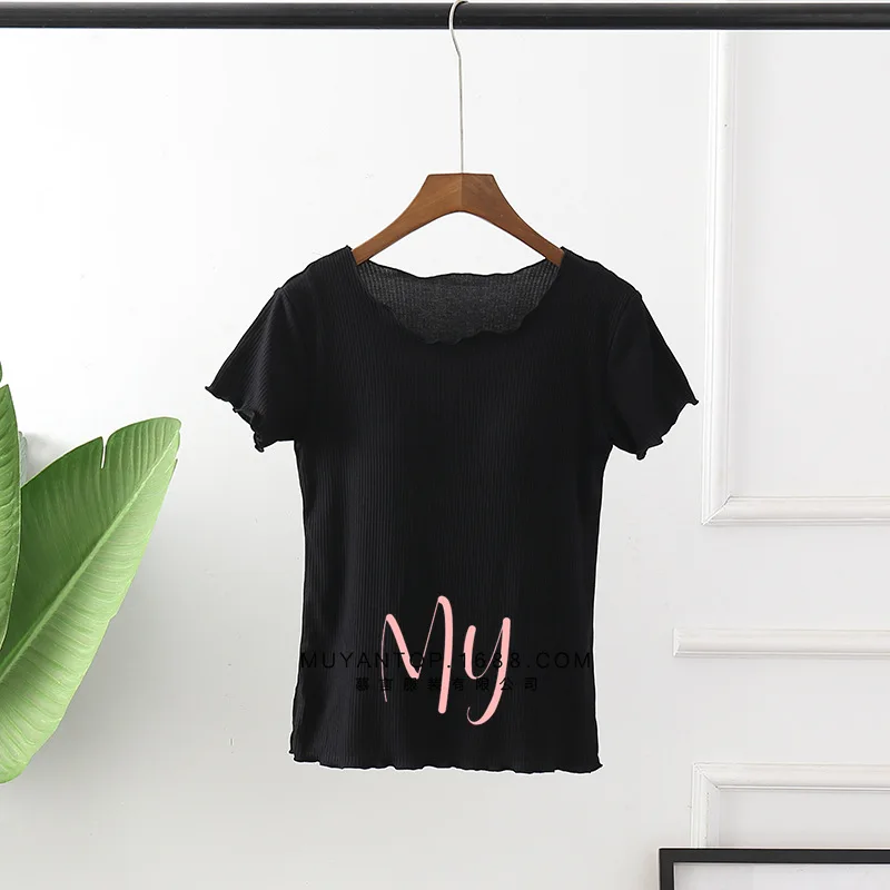 New Cotton Chest Pad Sleepwear T-Shirt Casual Summer Pajamas Tops One Piece Short Sleeve Nightwear Bottoming Shirts