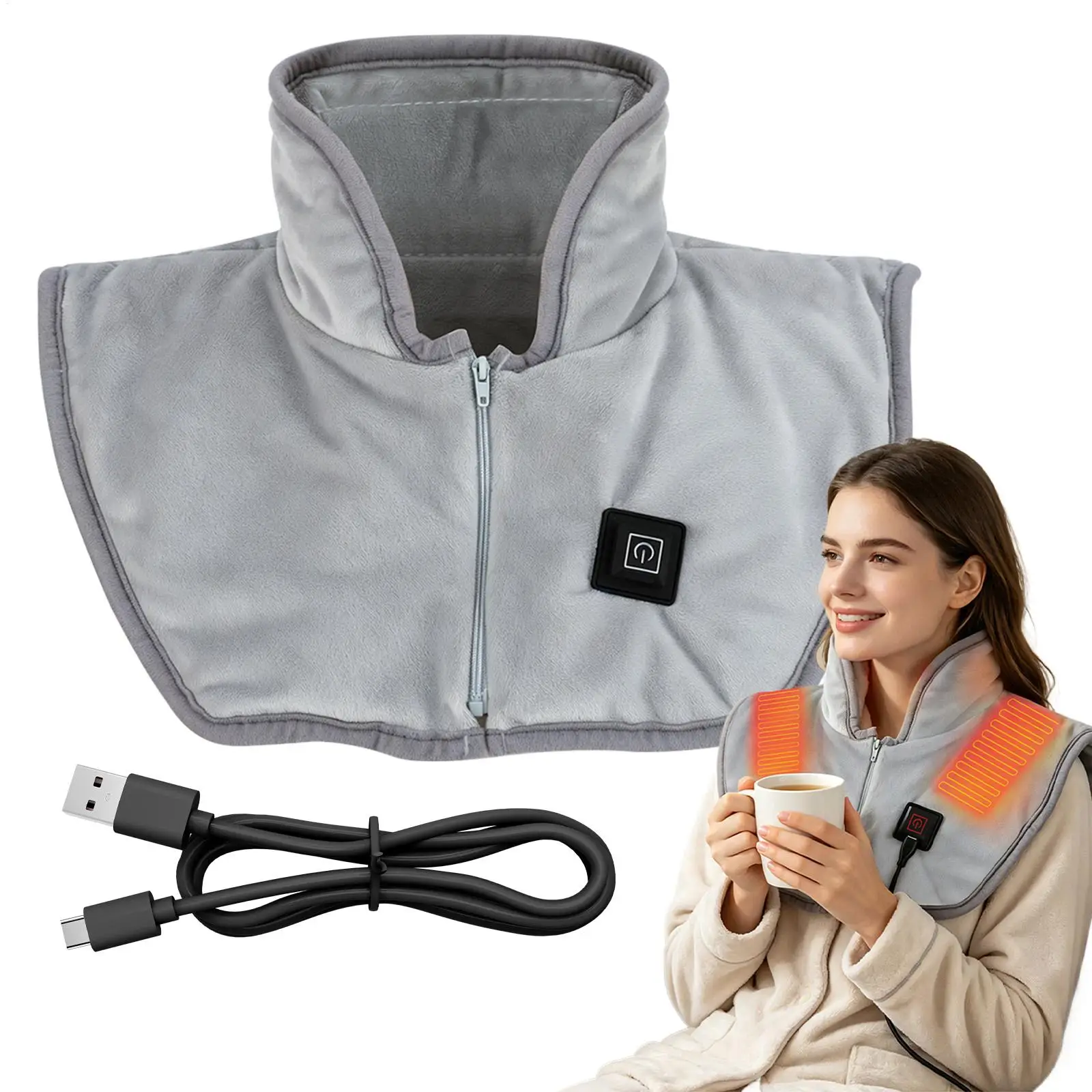 Electric Heating Shoulder Neck Pads Cervical Wrap Warmer Winter Relieve Fatigue Heated Shawl For Shoulder Neck Back Home Office