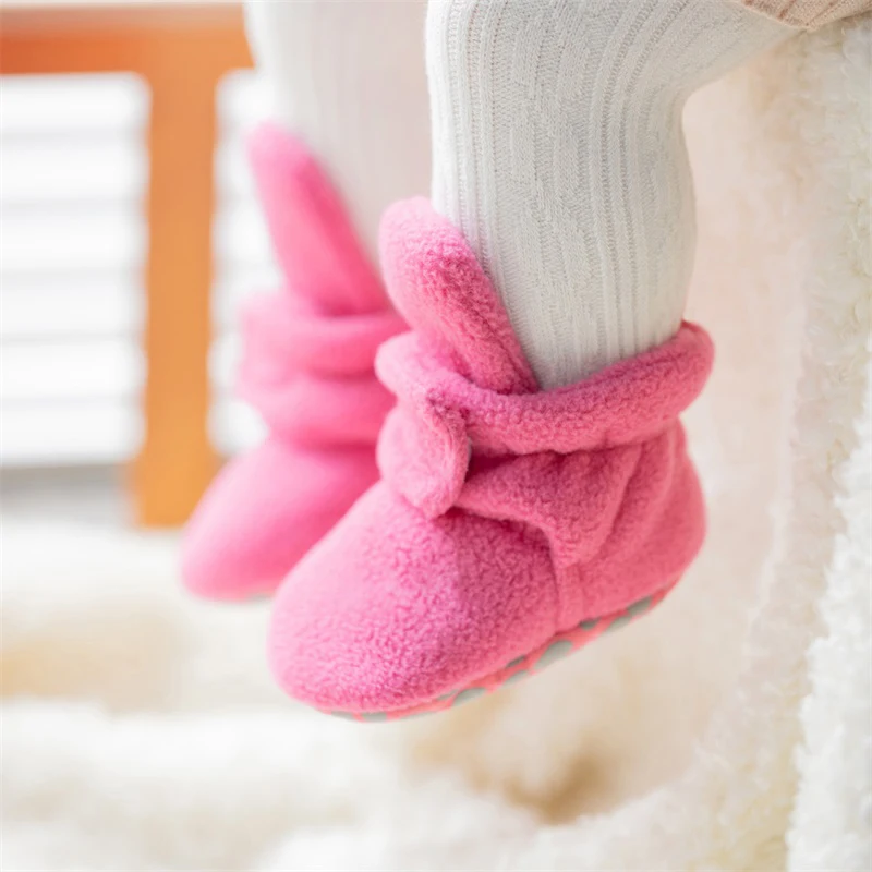 

Newborn Girls Winter Boots Solid Color Ankle Boots Warm Baby Walking Shoes For Toddler Infant 0-18 Months Hot Sale