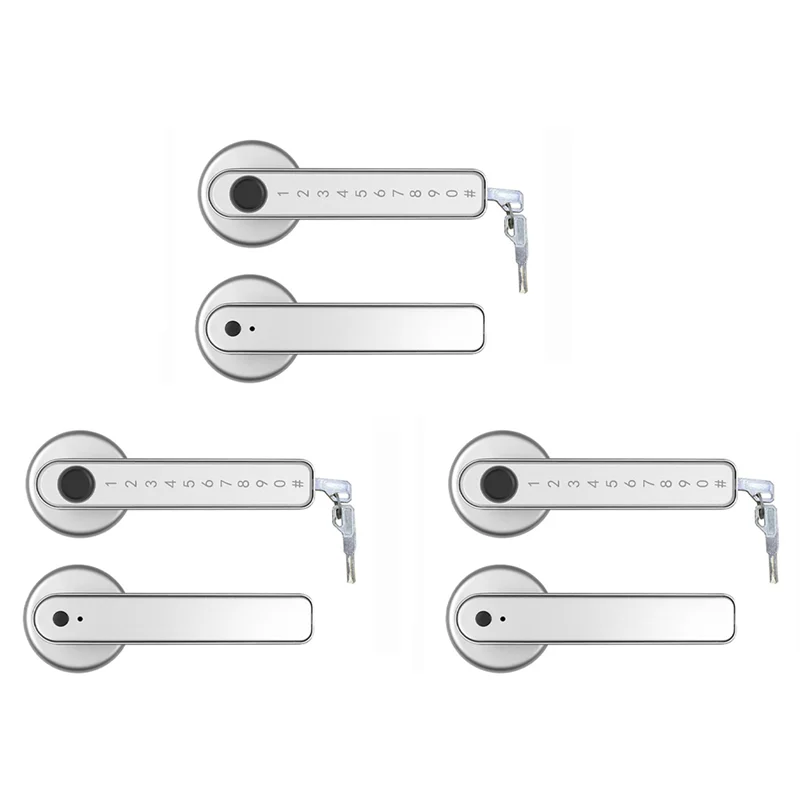 【НОВИНКА】3X умный дверной замок, входной дверной замок без ключа, клавиатура, дверной замок с ручкой, дверной замок с отпечатком пальца с управлением через приложение Tuya, Wi-Fi