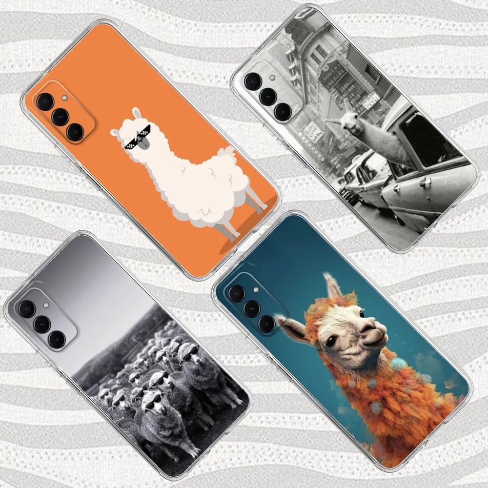 Lama Llama Alpaca Phone Case For Samsung Galaxy A71, 70, 52, 51, 40, 31, A50, 30S, 21S, Note 20 Ultra Transparent Soft Cover