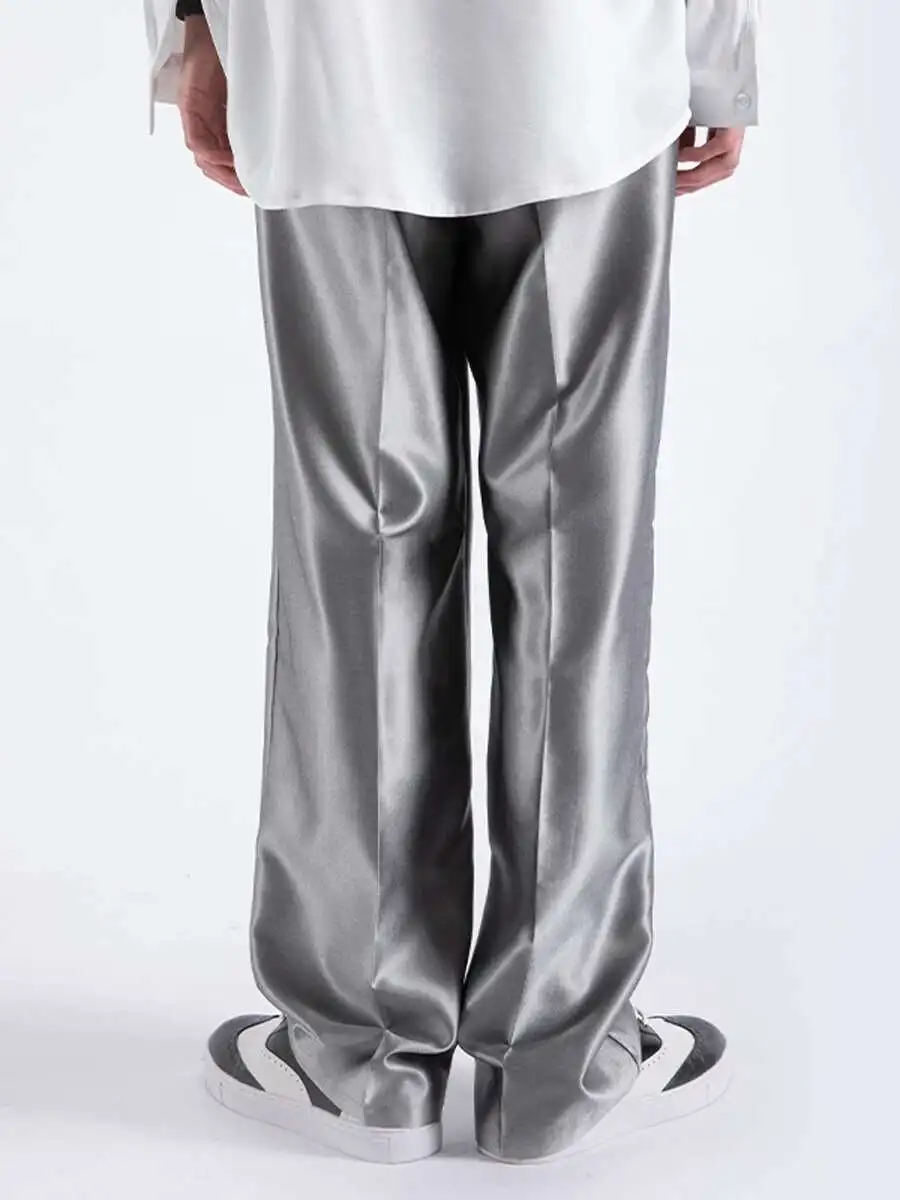 لامعة مرحلة الرقص الرجال السراويل ملهى ليلي الجاز قفل البدلة بنطلون حجم كبير ملابس الأداء