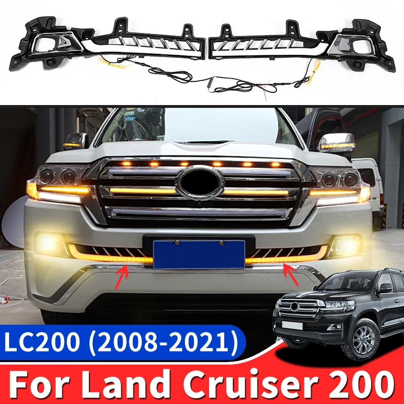 

2016-2021 For Toyota Land Cruiser 200 Mid-Grid LED Lamp Dynamic Turn Signal LC200 Fog Lamp Decorative Modification Accessories