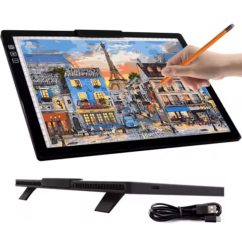 A4 Rechargeable Battery Powered Light Box Stepless Dimmable 6 Levels Brightness Cordless Light Board for diamond painting