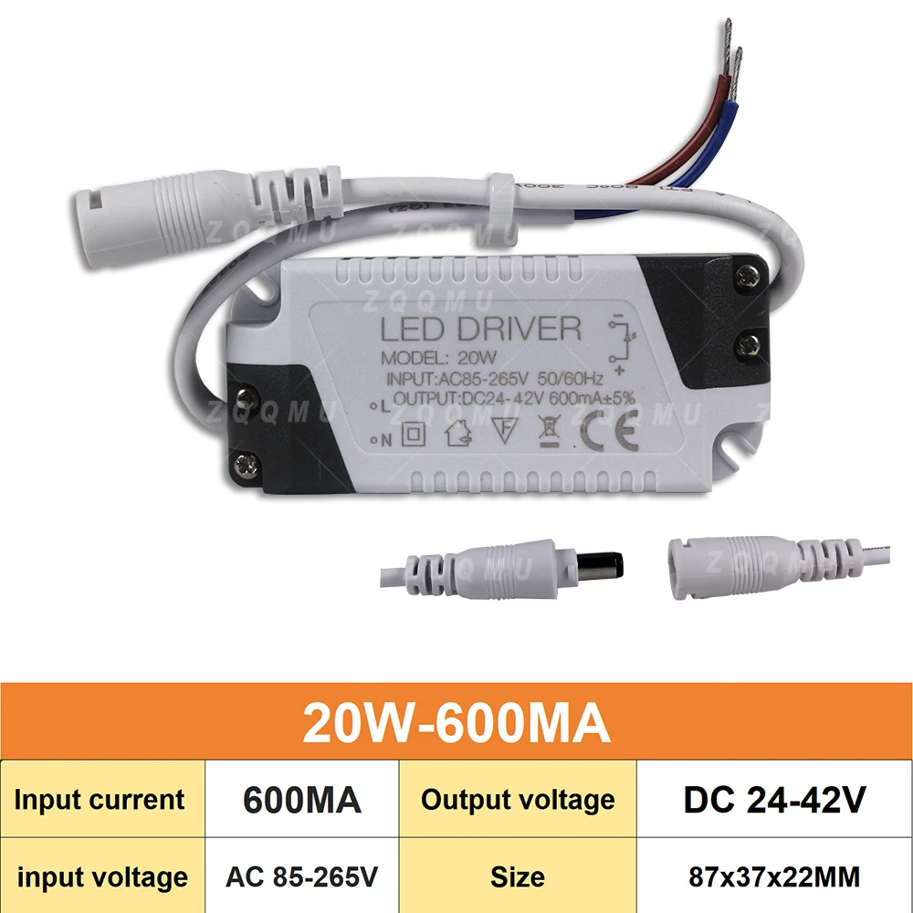 LED Driver 20W 25-36W 30-36W 36-50W 40W 48W 50W Constant Current Power Supply AC to DC Transformer for LED Strip Light Downlight