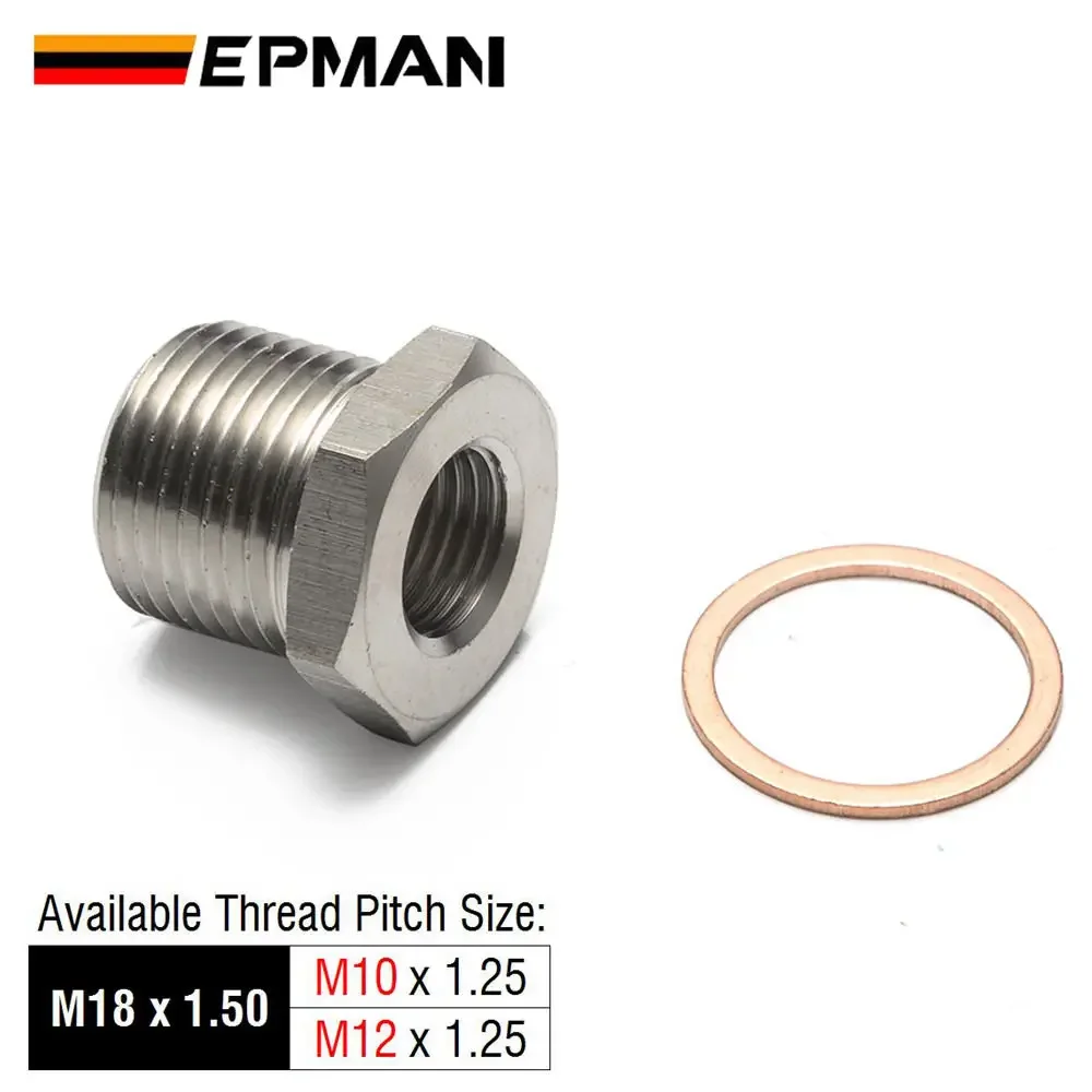 

EPMAN Exhaust O2 Oxygen Sensor Spacer Reducer Adapter M18 x 1.5mm to M12 x 1.25mm EPCGQ95