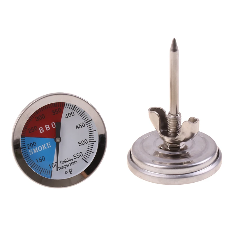 0℃-120℃ Dial Pointer Thermometer For Kitchen Oven Large Long Stem Stainless Steel BBQ Grill Fry Chef Smoker Thermometer