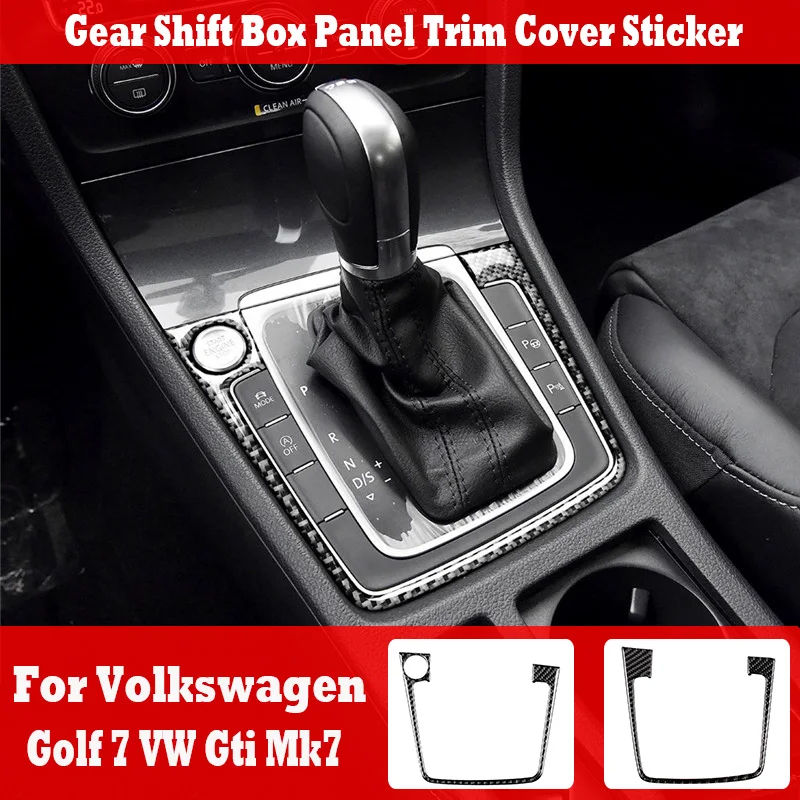 For Volkswagen Golf 7 2014-2020 Gti Mk7 VW 2019 2018 2017 2016 2015 Gear Shift Box Panel Trim Cover Sticker Real Carbon Fiber