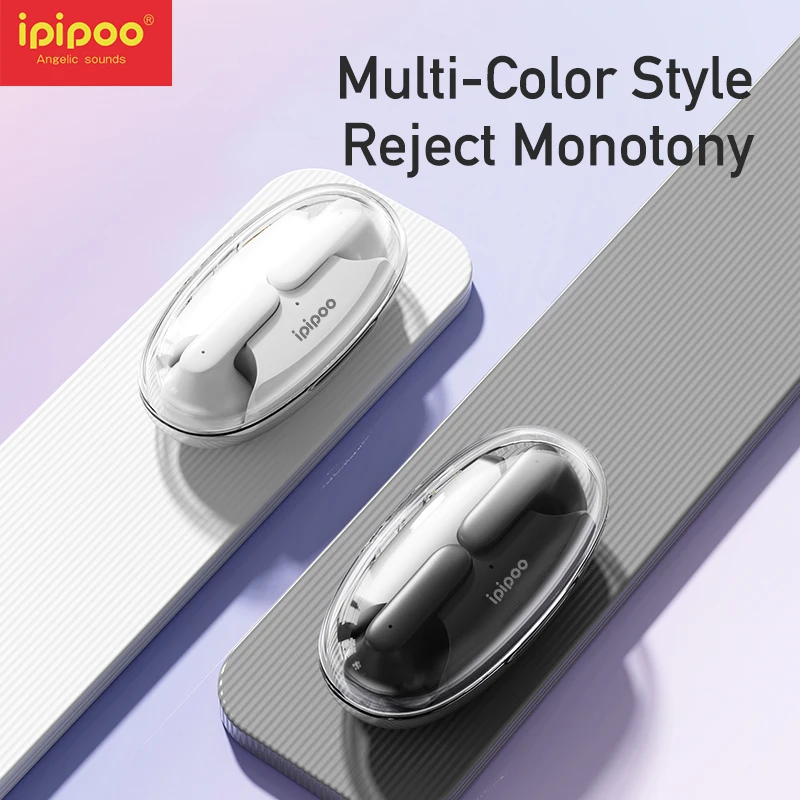 IPIPOO ENC الحد من الضوضاء سماعات بلوتوث 4 هيئة التصنيع العسكري دعوة الحد من الضوضاء سماعات بلوتوث 5.3 الموسيقى اللاسلكية TWS سماعة