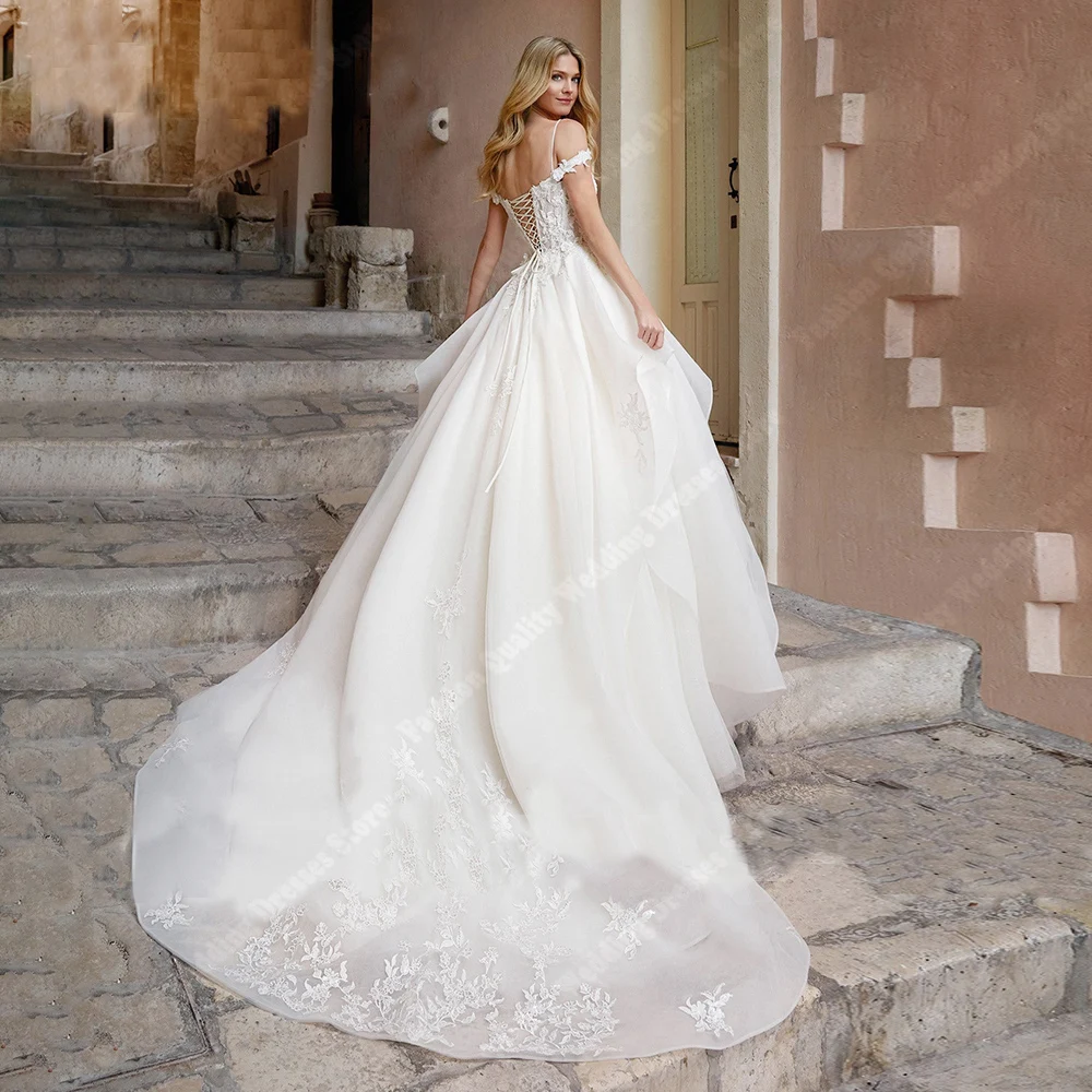 2024 Sweet Off spalla abiti da sposa elegante Vintage A Line senza maniche abiti da sposa da sposa palla di fidanzamento Vestidos De Novia