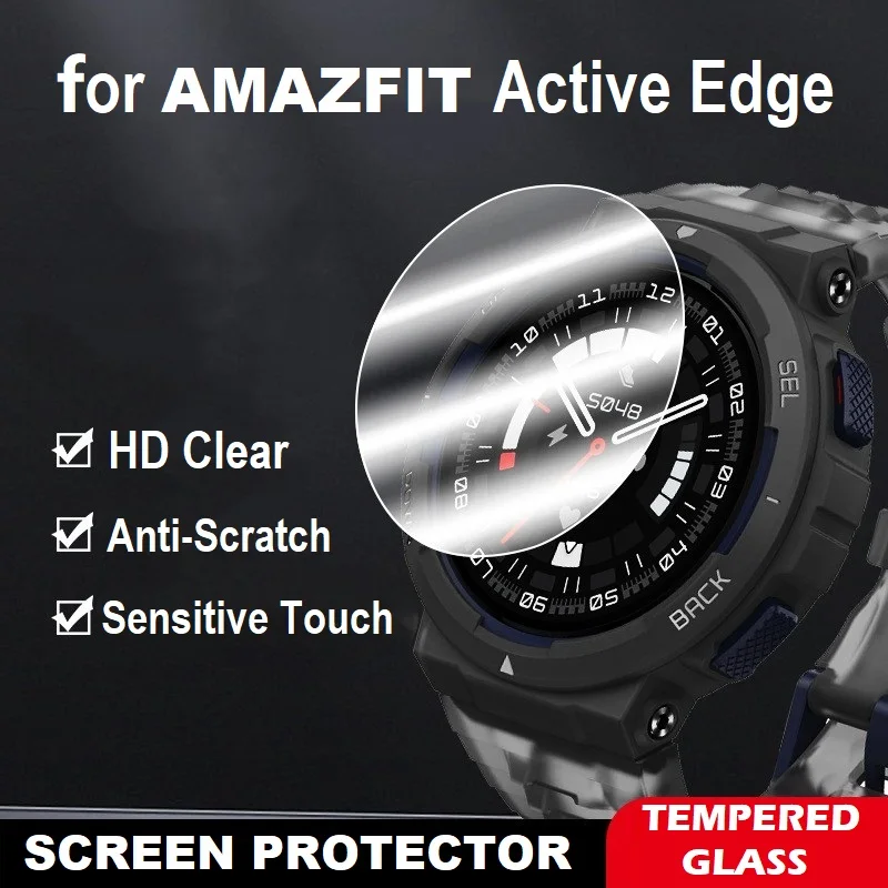 5PCS Smart Watch Screen Protector for Amazfit Active Edge Tempered Glass Anti-Scratch Protective Film