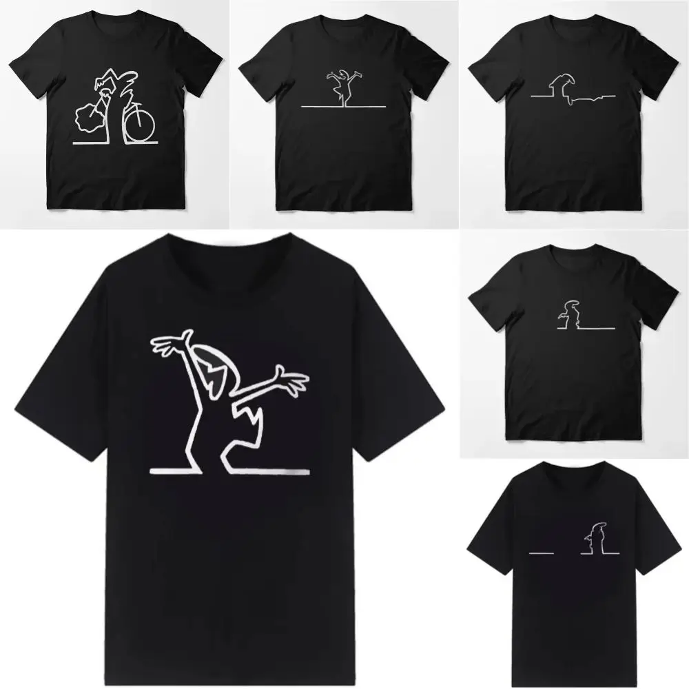 Funny Meme Tops Creative La Linea The Line Osvaldo Cavandoli TV T-Shirt Men Fashion Women's T Shirts Streetwear Tee Casual Tops