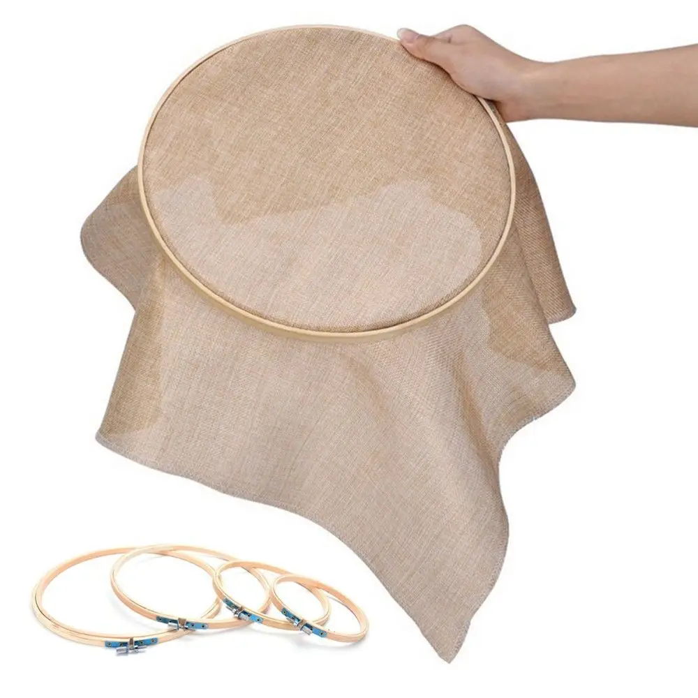 Fashion Diy Bamboo Cross Stitch Frame Embroidery Hoop Round Loop Sewing Tools