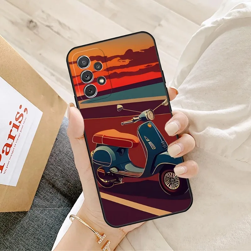 Marca V-Vespa Scooter custodia per telefono Funda per Samsung S23 S22 S21 S30 S20 S9 S10 S8 S7 S6 Pro Plus Edge Ultra Fe Silicone Coque