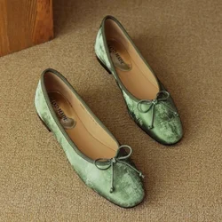 Women's shoes Round Toe Soft Bottom Loafers Comfortable Flats Casual Flat Boat Shoes Bowtie Ballerinas flats Shoes Women Luxury