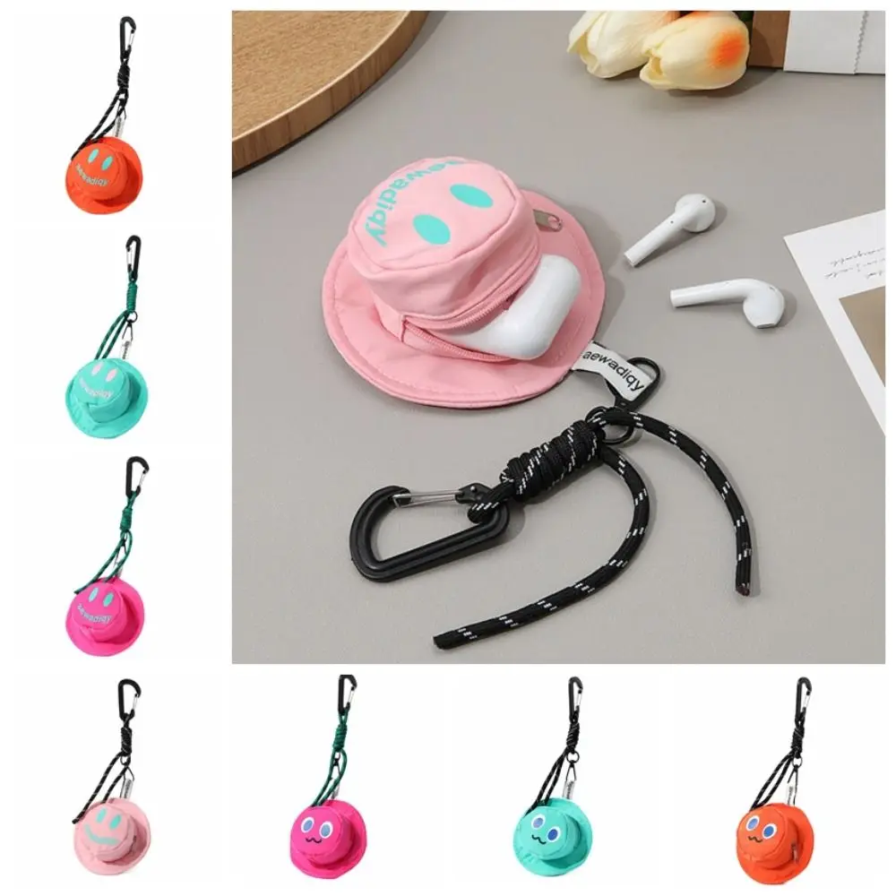 

Creative Hat Shape Hat Shape Wallet with Keychain Zipper Round Coin Purse Earphone Bag Small Bag Pendant Outdoor