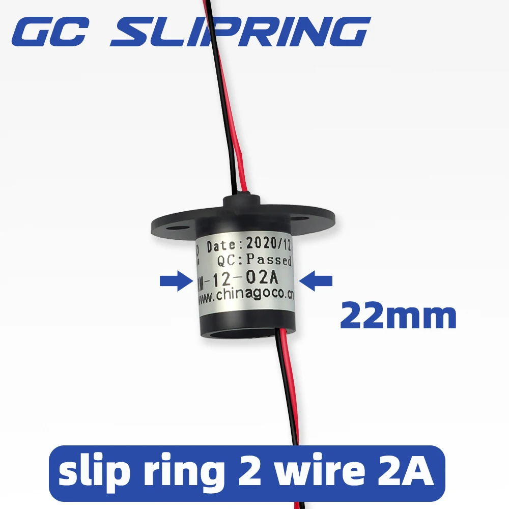 Slip Ring 2rings2A , conductive ring, brush rotating connector, collector ring, carbon brush, sliding ring, 2-way 2A, diameter